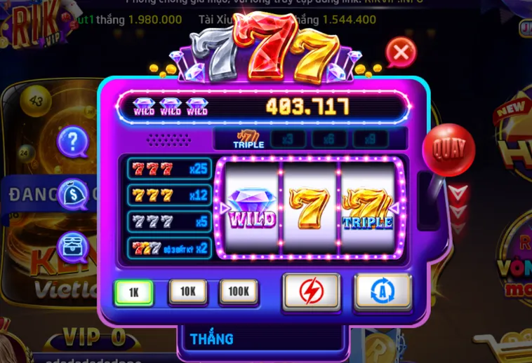 Minigame 777 Tại RikVip Siêu Phẩm Quay Hũ Đẳng Cấp Với Tỷ Lệ Thắng Lớn