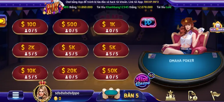 Khám Phá Thế Giới Omaha Poker 6 Tại RikVip Với Cơ Hội Thắng Lớn Mỗi Ngày