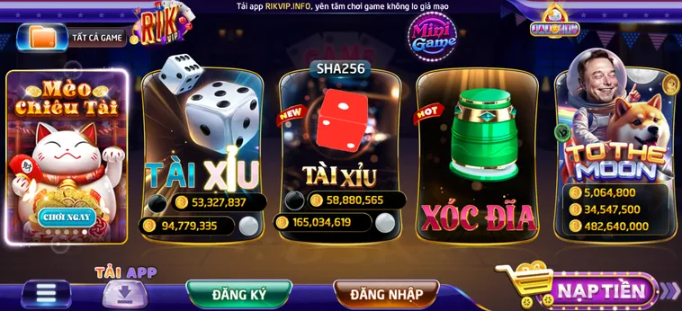 Cổng Game RikVip - Đa Dạng Các Tựa Game Hấp Dẫn Nhận Thưởng Cực Khủng