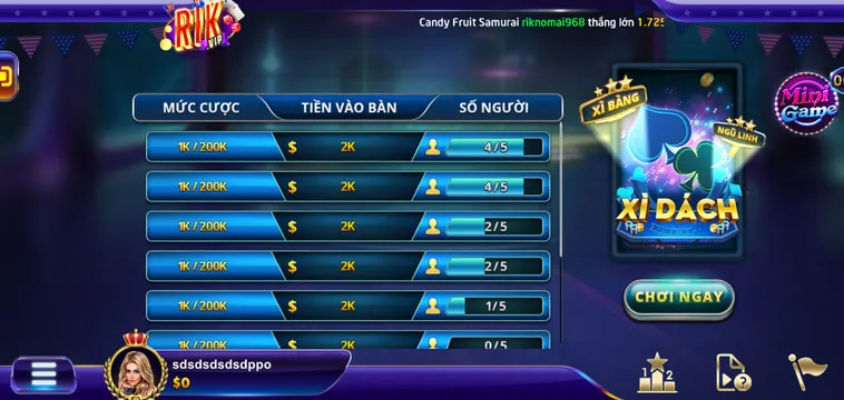 Trải Nghiệm Đẳng Cấp Sảnh Xì Dách Tại RikVip Với Cơ Hội Thắng Lớn Mỗi Ngày